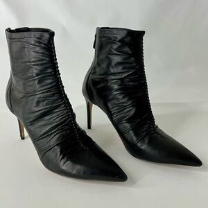 Alexandre Birman Susanna Leather Booties, Size EU 41.5 (US 10.5)